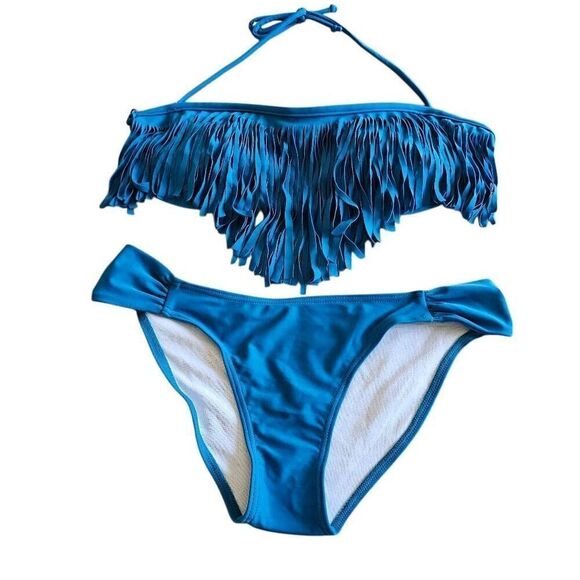 Royal blue 2pc bikini set Sz L - Picture 3 of 4